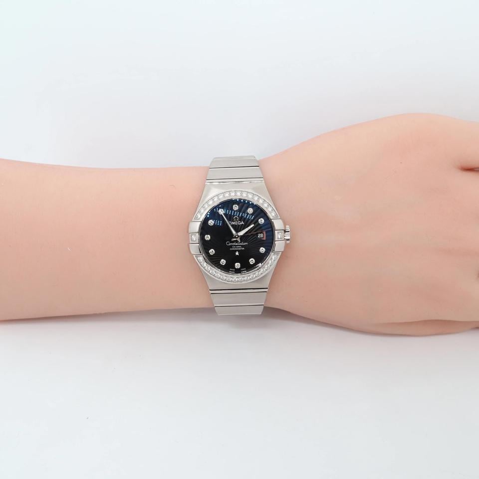 Omega Constellation Ladies18 K White Gold Black Dial Ladies Watch 123.55.31.20.51.001