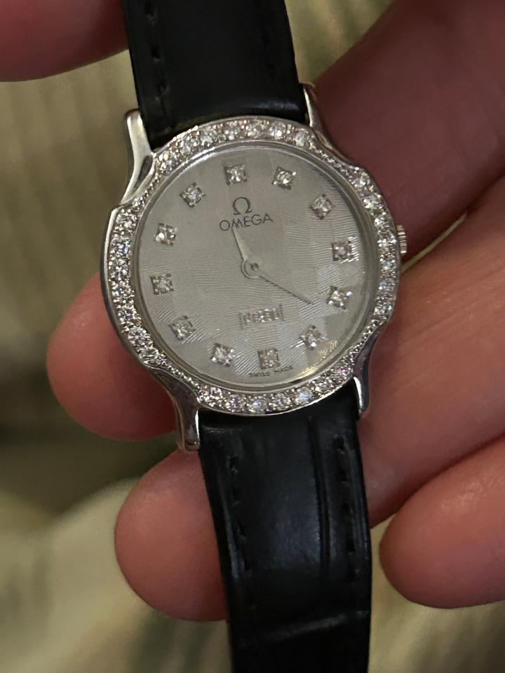 Omega Platinum case and dial ladies Factory set diamonds