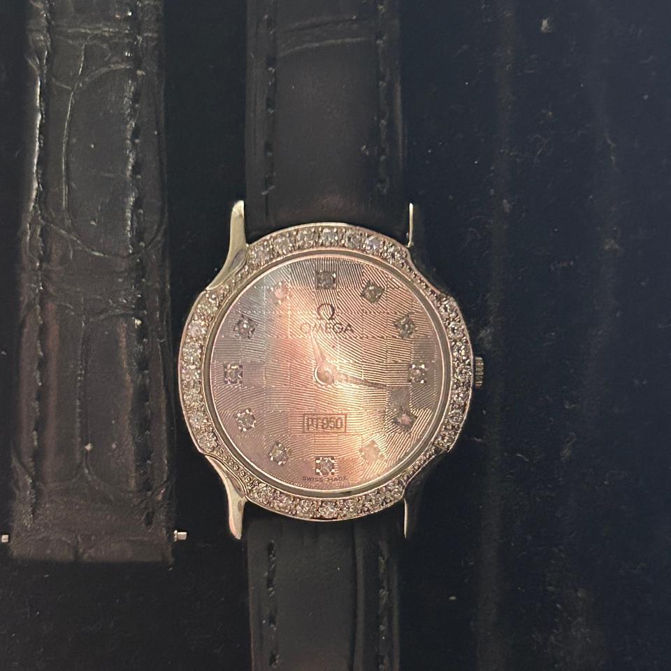 Omega Platinum case and dial ladies Factory set diamonds