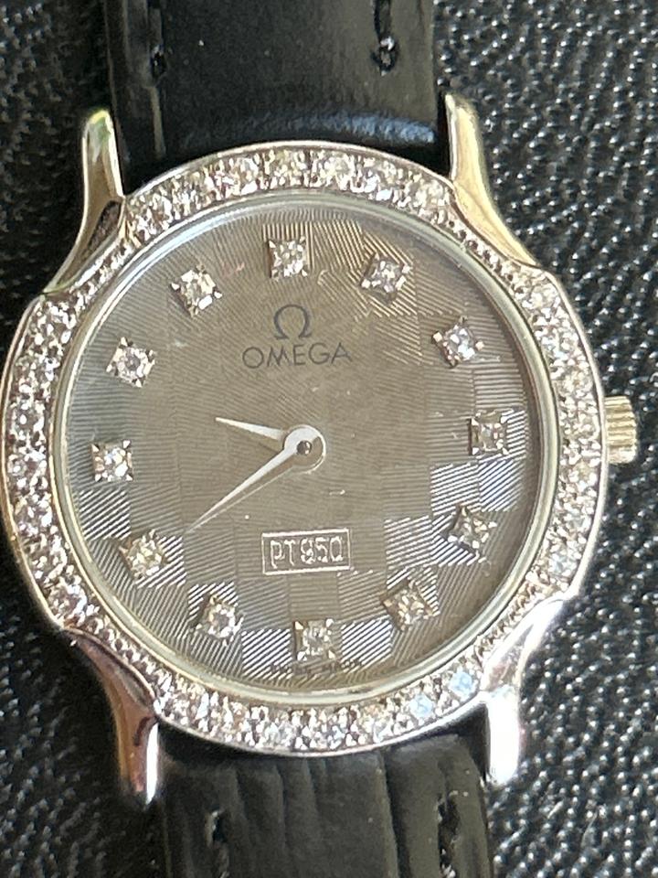 Omega Platinum case and dial ladies Factory set diamonds