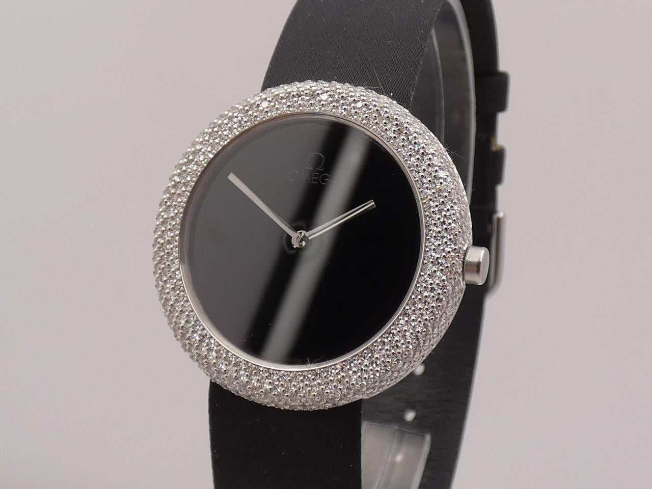 Omega Art Collection 18 KT White Gold 1.55ct FULL DIAMONDS N.O.S.BOX&PAPERS Year 1986