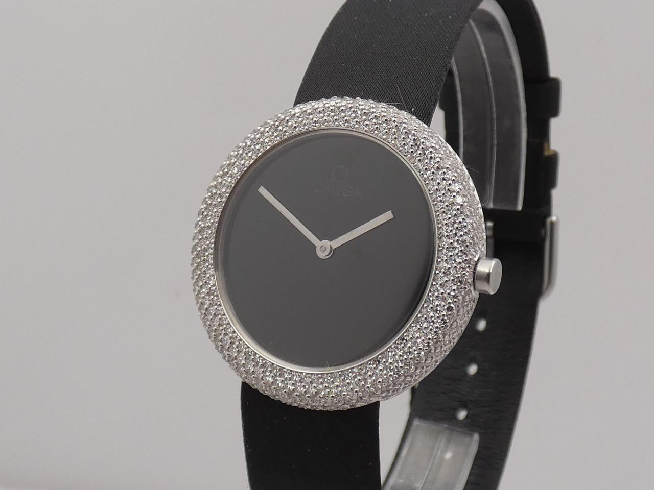 Omega Art Collection 18 KT White Gold 1.55ct FULL DIAMONDS N.O.S.BOX&PAPERS Year 1986