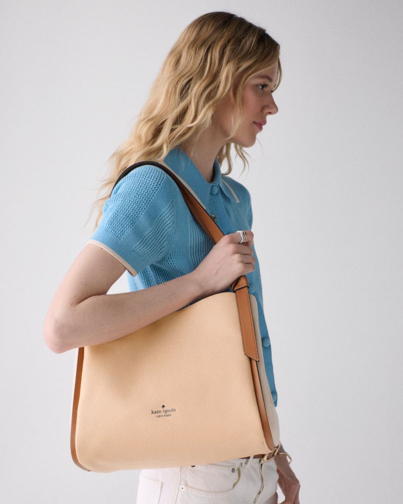 KateSpade Knott Colorblock Large Carryall Crisp Peach Multi