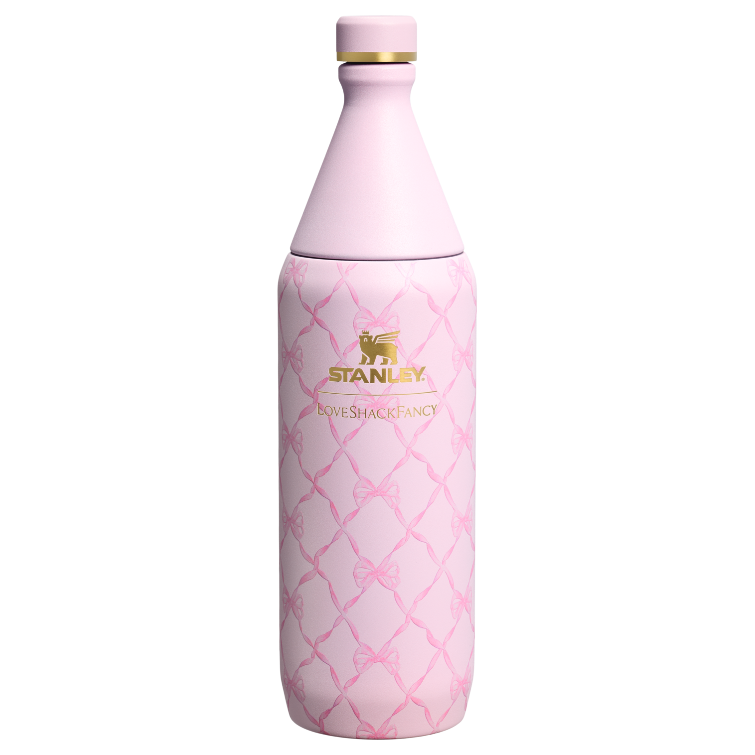 Stanley Stanley 1913 x LoveShackFancy Holiday All Day Slim Bottle | 34 OZ Baby Bow Pink Peppermint Baby Bow Pink Peppermint
