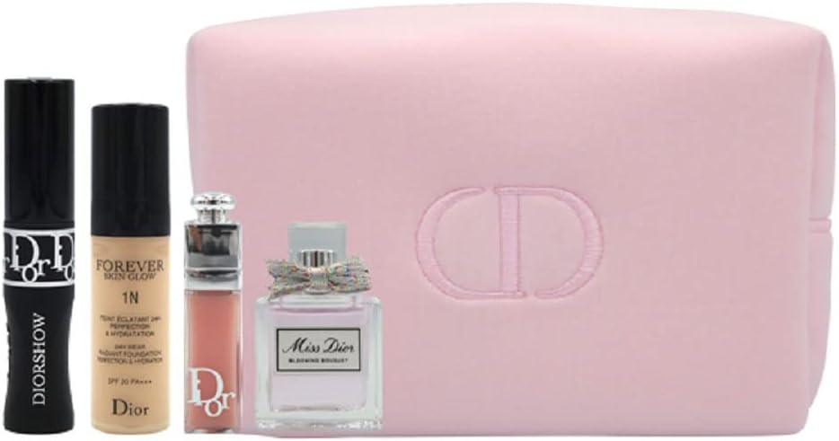 Dior Blooming Bouquet Pouch Set (Eau De Toilette 5ml + Lip Maximizer + Foundation + Mascara) [Parallel Import]