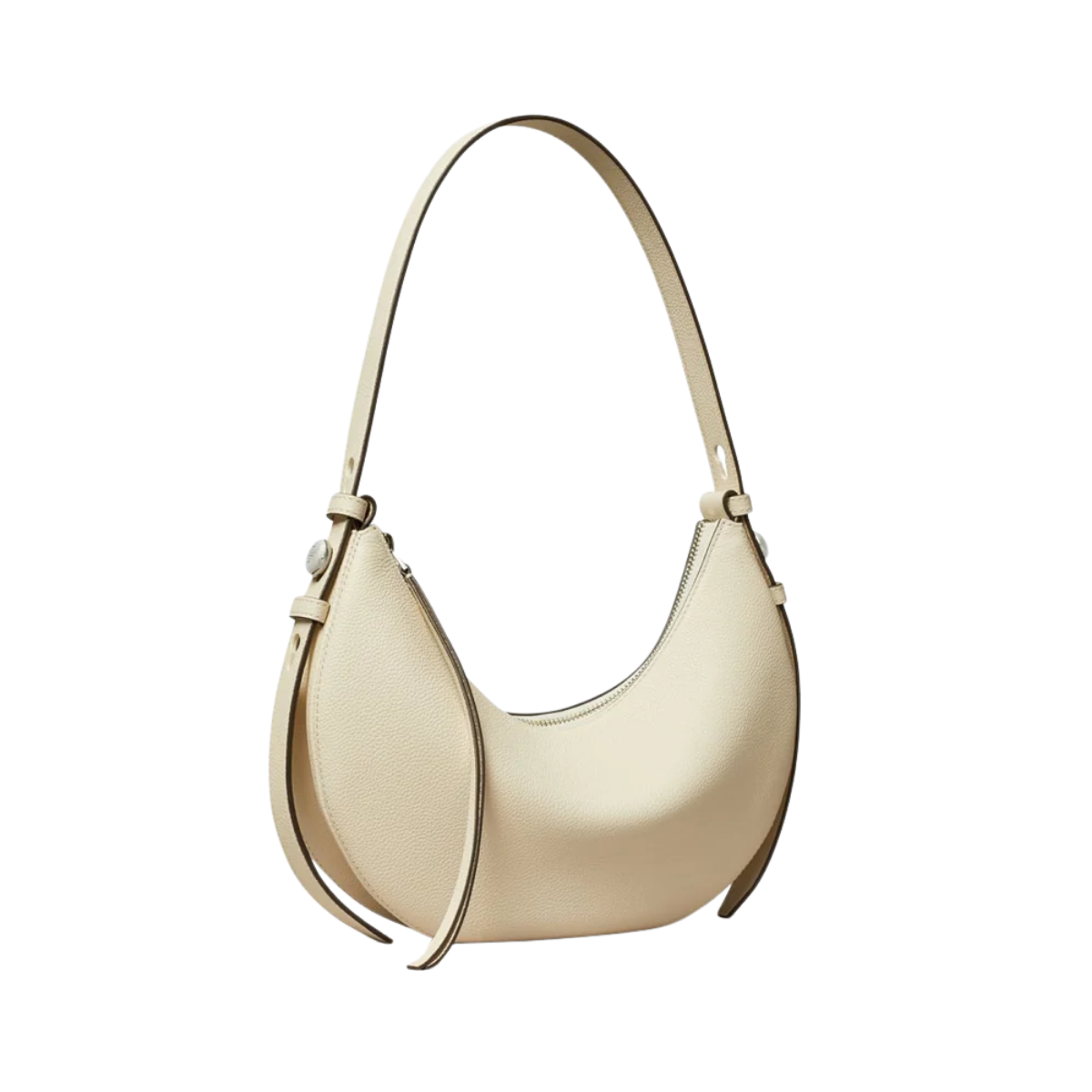 Tory Burch Romy Half Moon Bag Light Cream