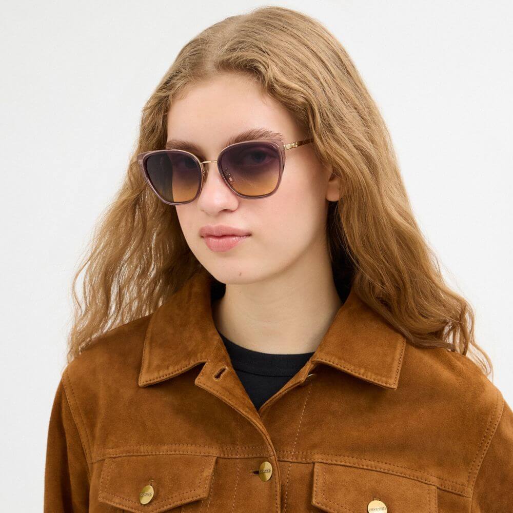 C Hardware Metal Square Sunglasses