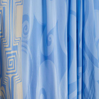 Blue La Mer Palm Print Maxi Dress