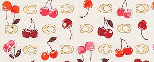 Sculpted C Cherries Print Silk Bandana
