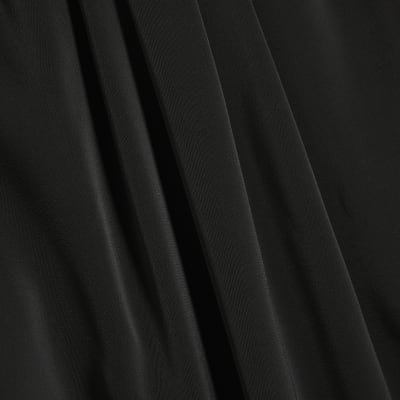Black Pleated Neck Mini Shift Dress