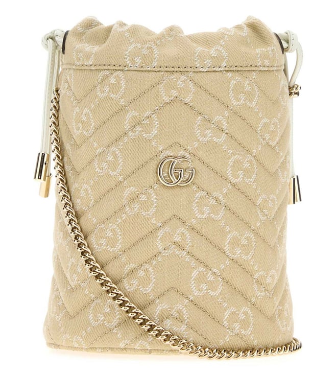 Taupe GG Marmont Small Bucket Bag