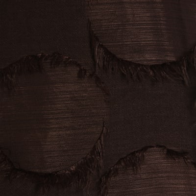 Brown Spot Fringe Mini Skirt