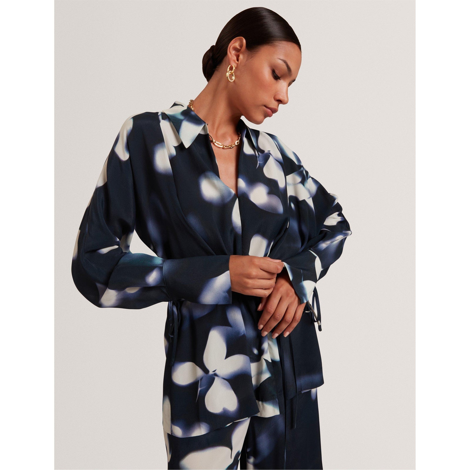 Print Long Sleeve Blouse