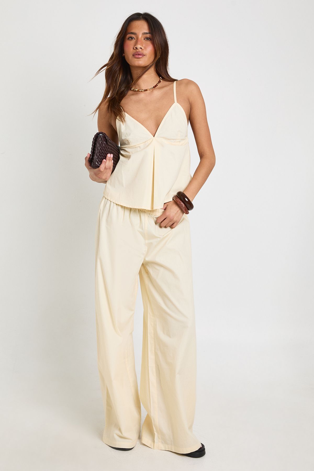 Poplin Cami and Wide Leg Trouser Set