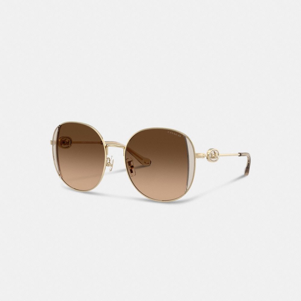 Horse And Carriage Metal Round Sunglasses