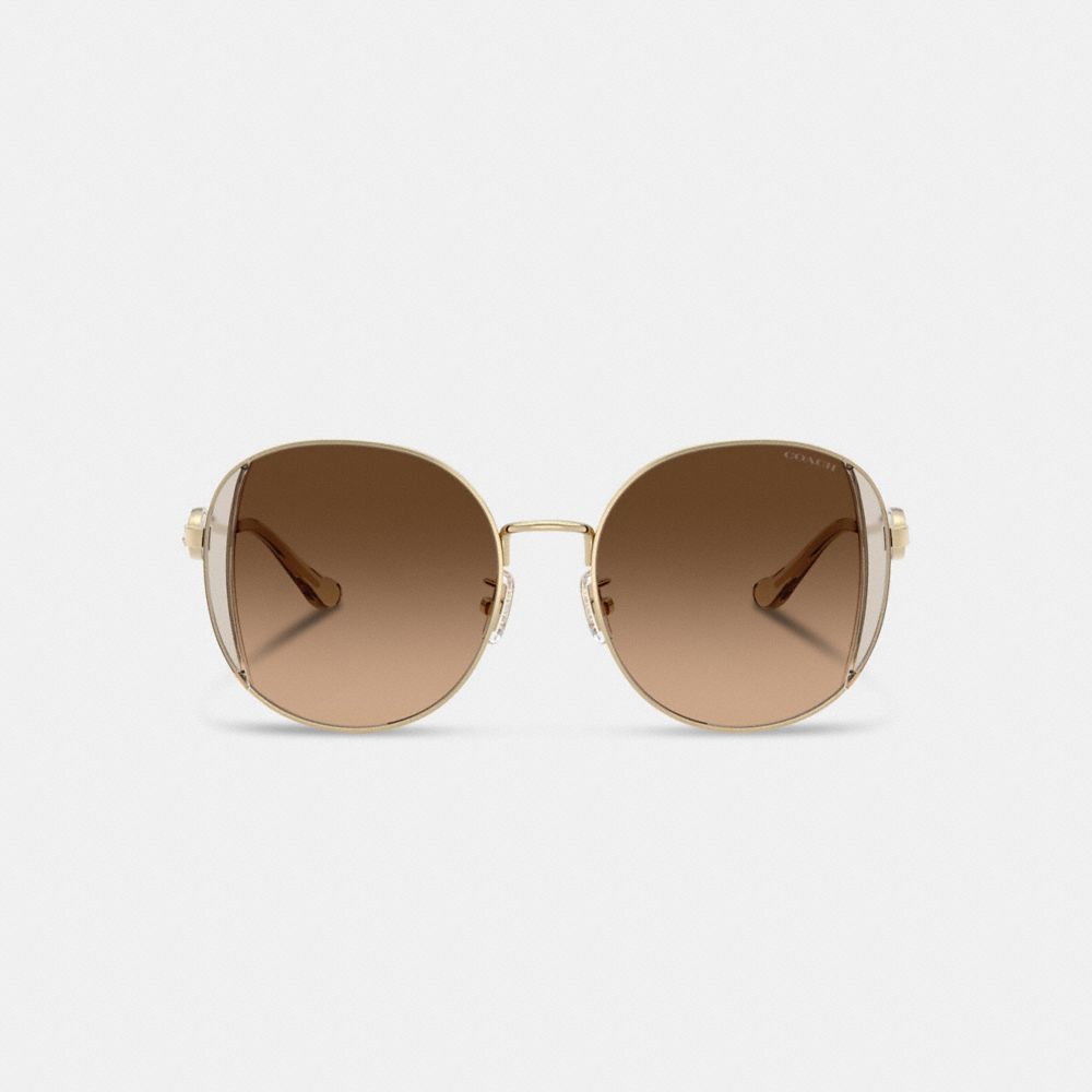 Horse And Carriage Metal Round Sunglasses