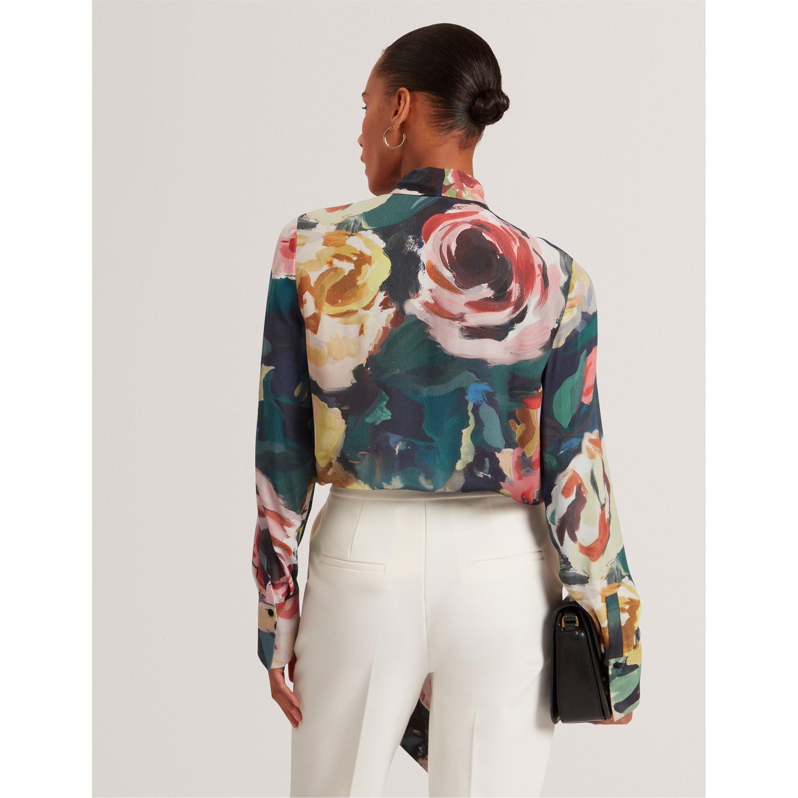 Tie Neck Long-Sleeve Blouse