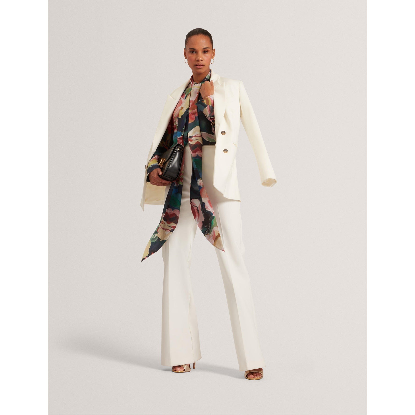 Tie Neck Long-Sleeve Blouse