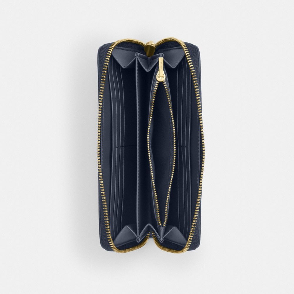 Long Zip Around Wallet In Signature Denim