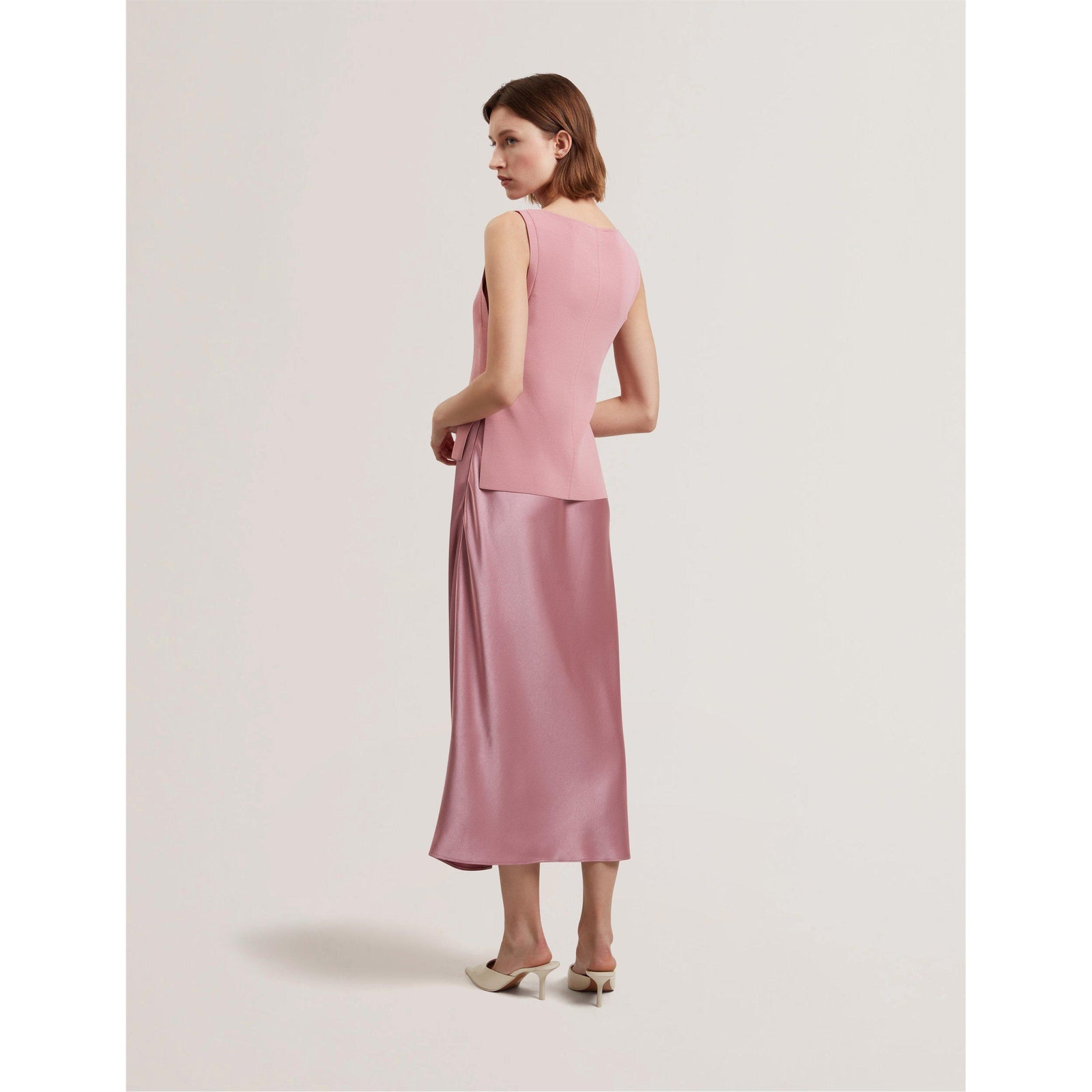Knitted Satin Slip Dress