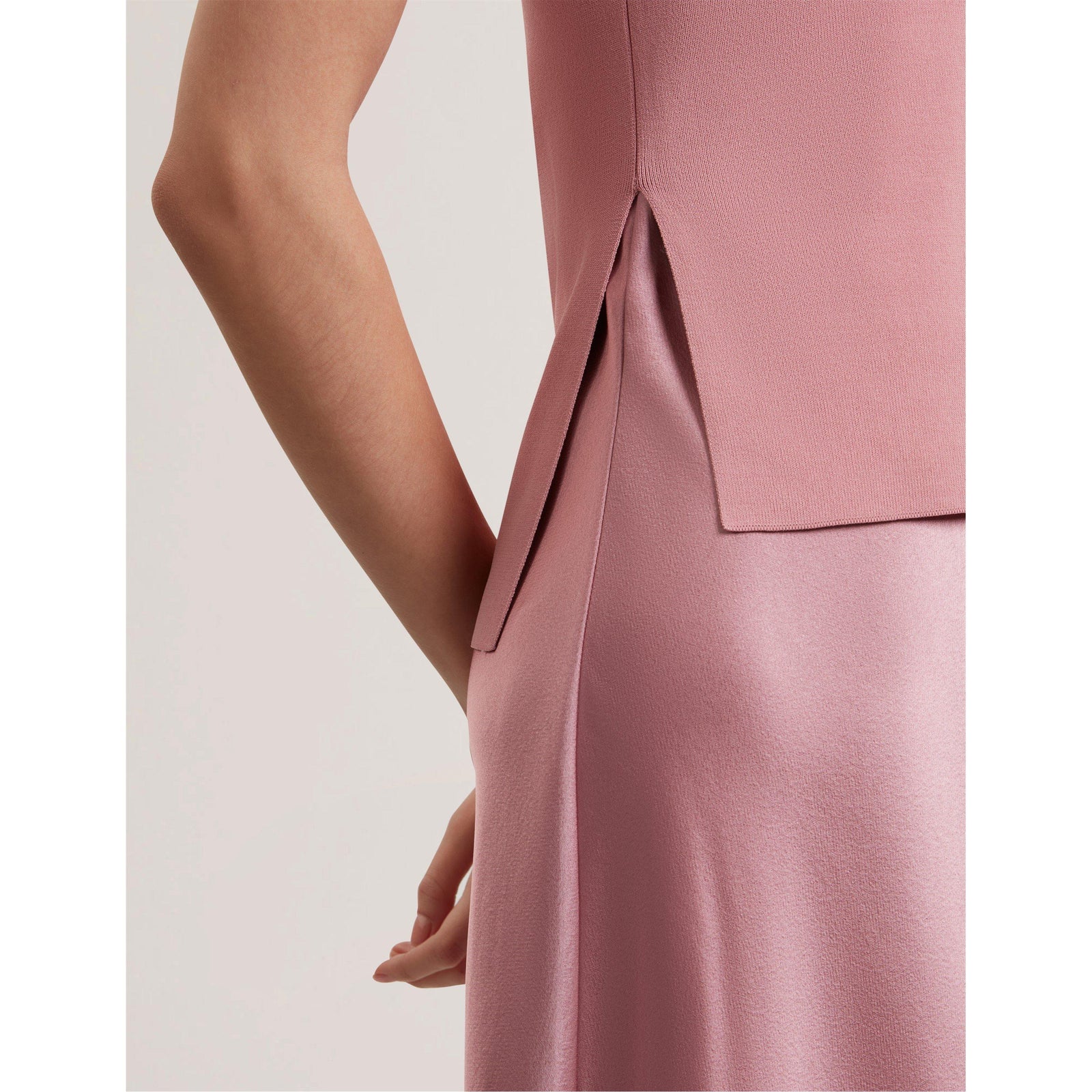 Knitted Satin Slip Dress