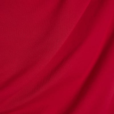Red Stretch Draped Midi Dress