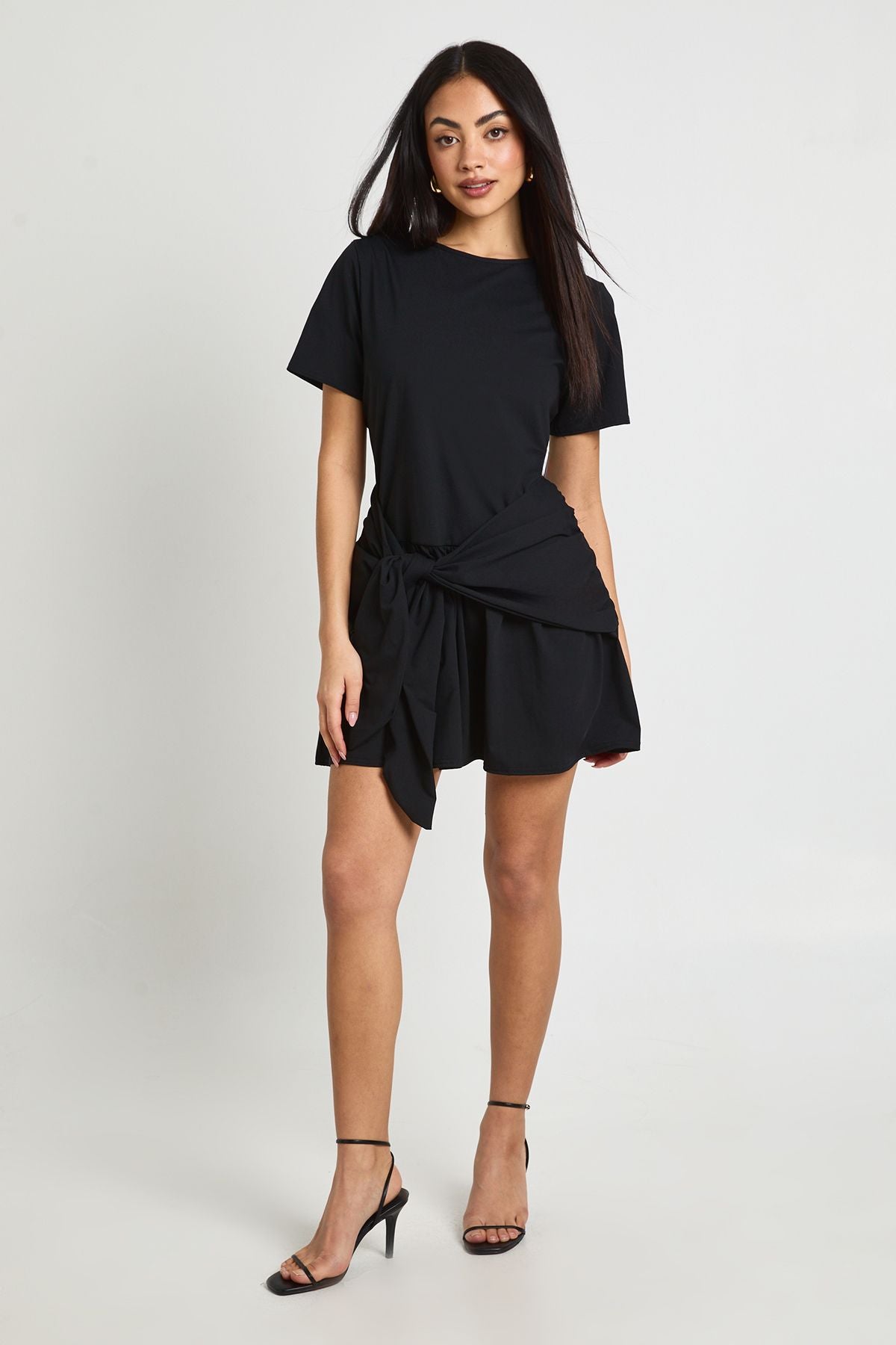 Tie Waist Long Sleeve Smock Dress