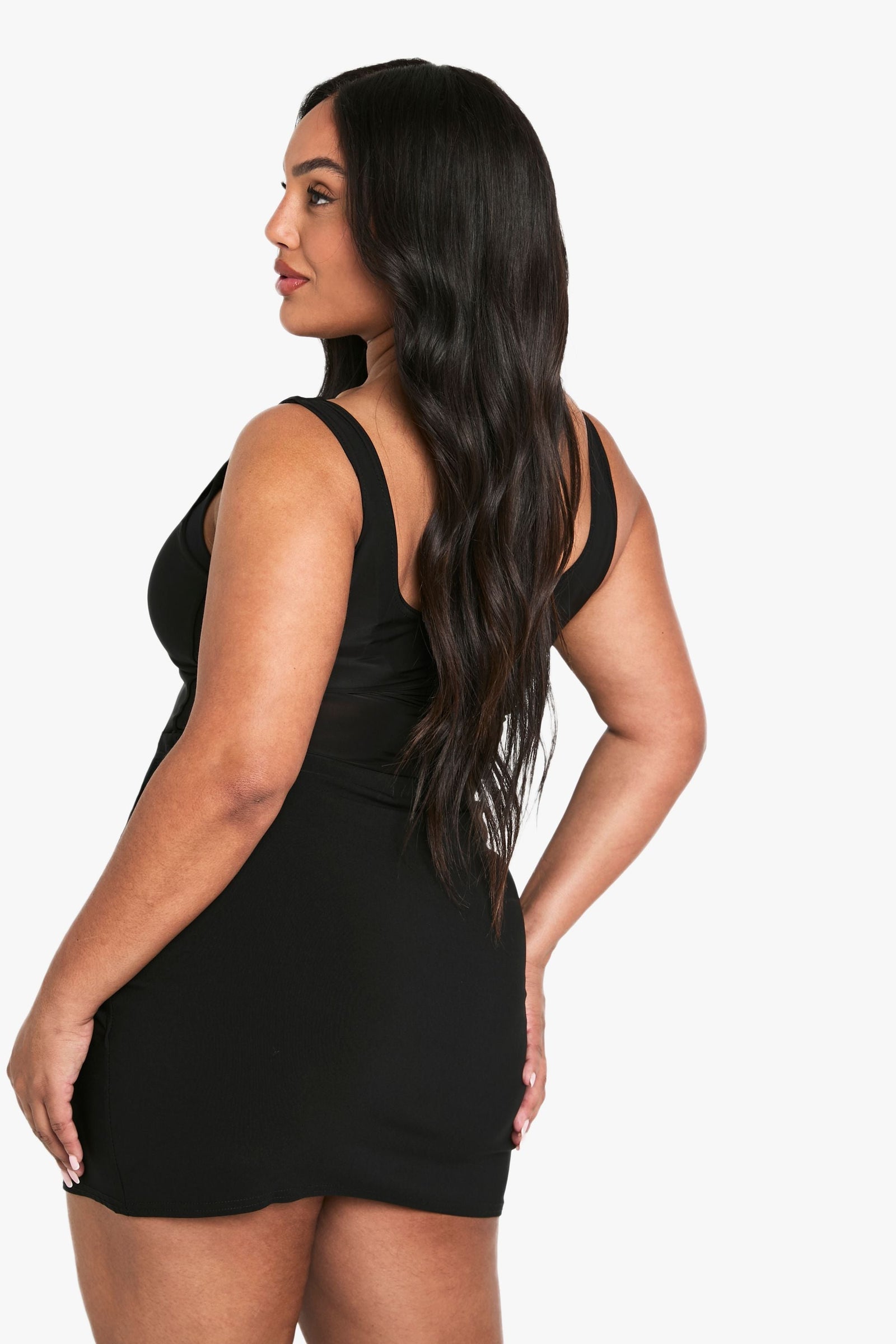 Plus Bengaline Ruched Wrap Skirt