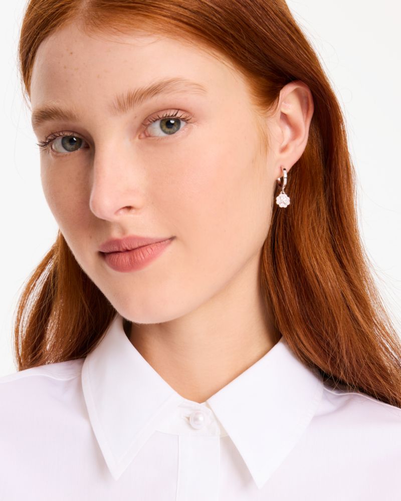 Heritage Bloom Huggie Drop Earrings