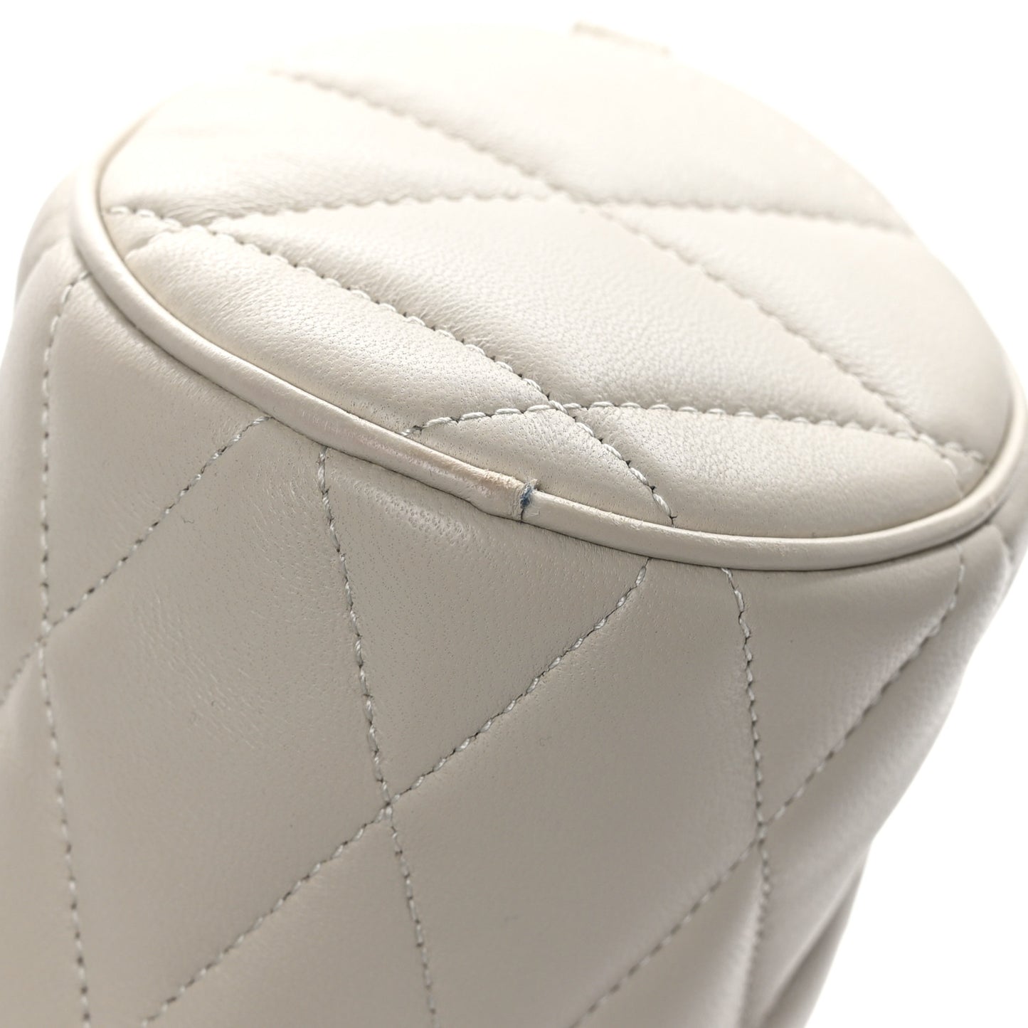 Lambskin Monogram Mini Sade Tube Bag Vintage White
