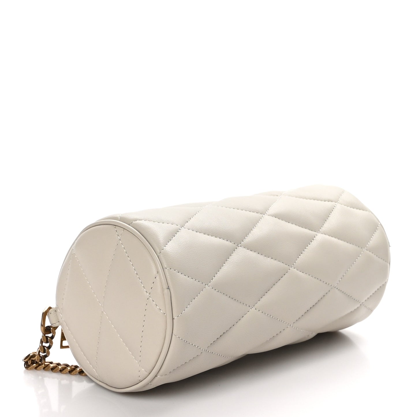Lambskin Monogram Mini Sade Tube Bag Vintage White