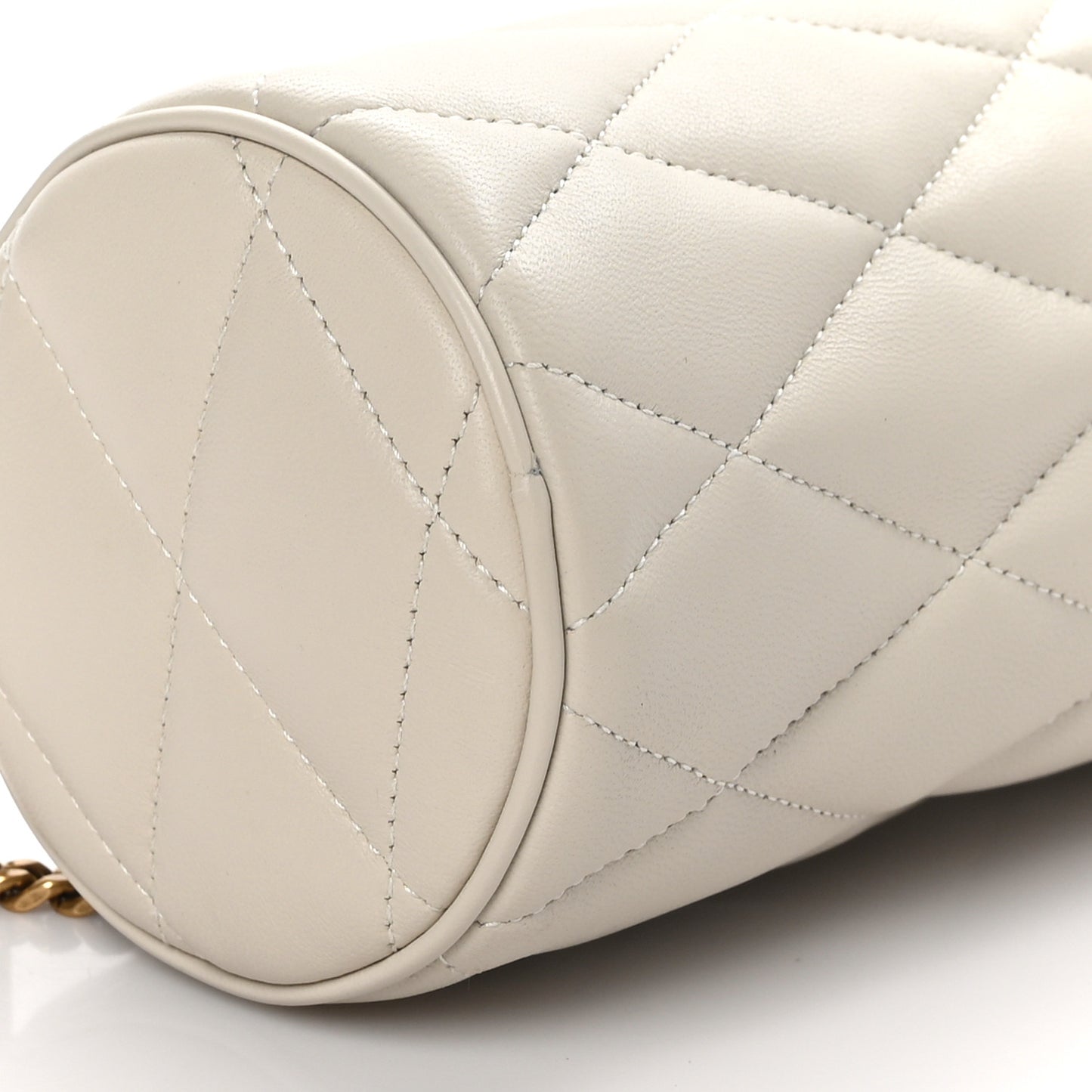 Lambskin Monogram Mini Sade Tube Bag Vintage White