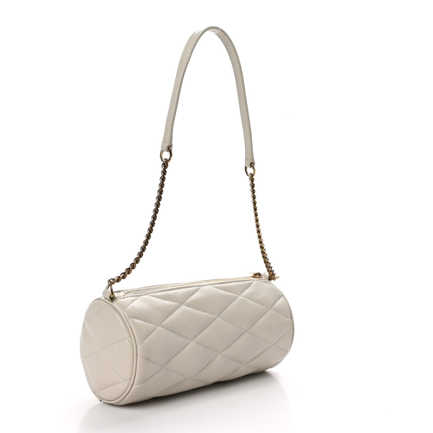 Lambskin Monogram Mini Sade Tube Bag Vintage White