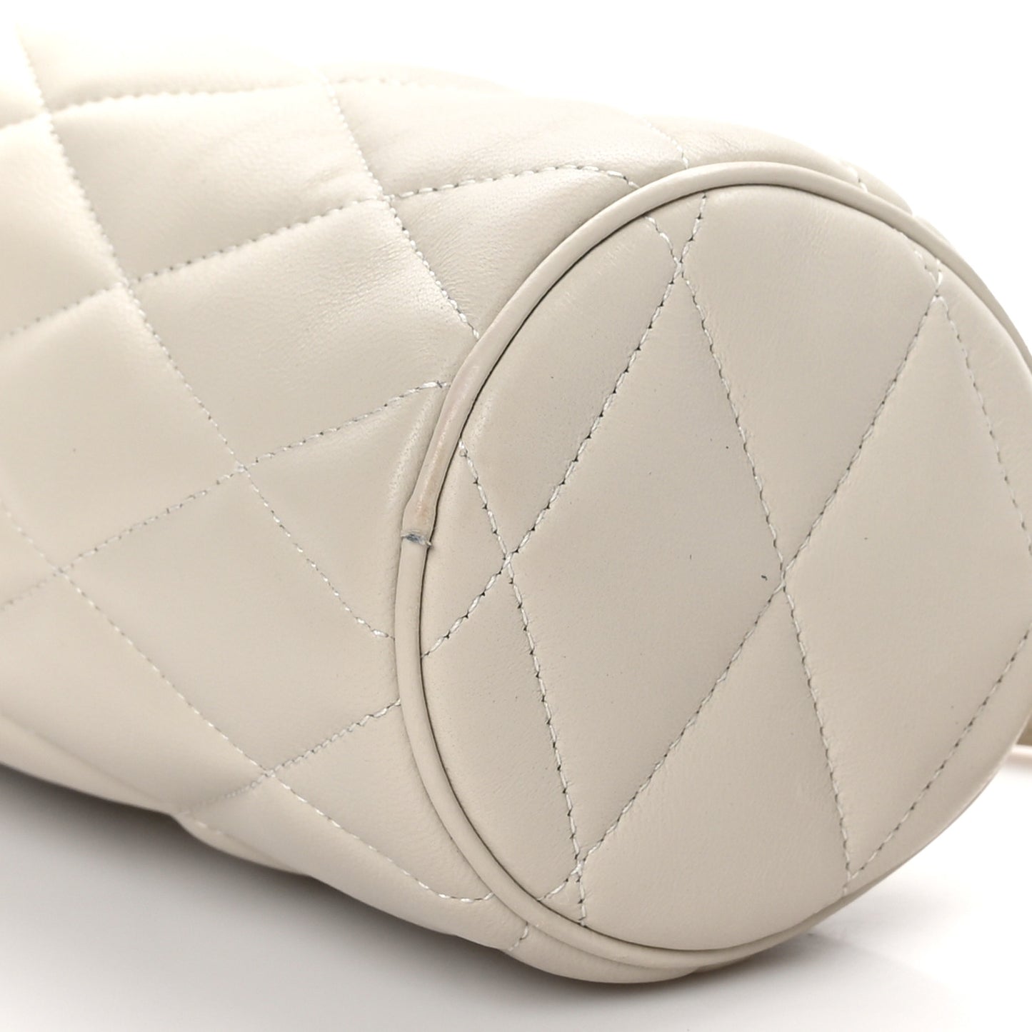 Lambskin Monogram Mini Sade Tube Bag Vintage White