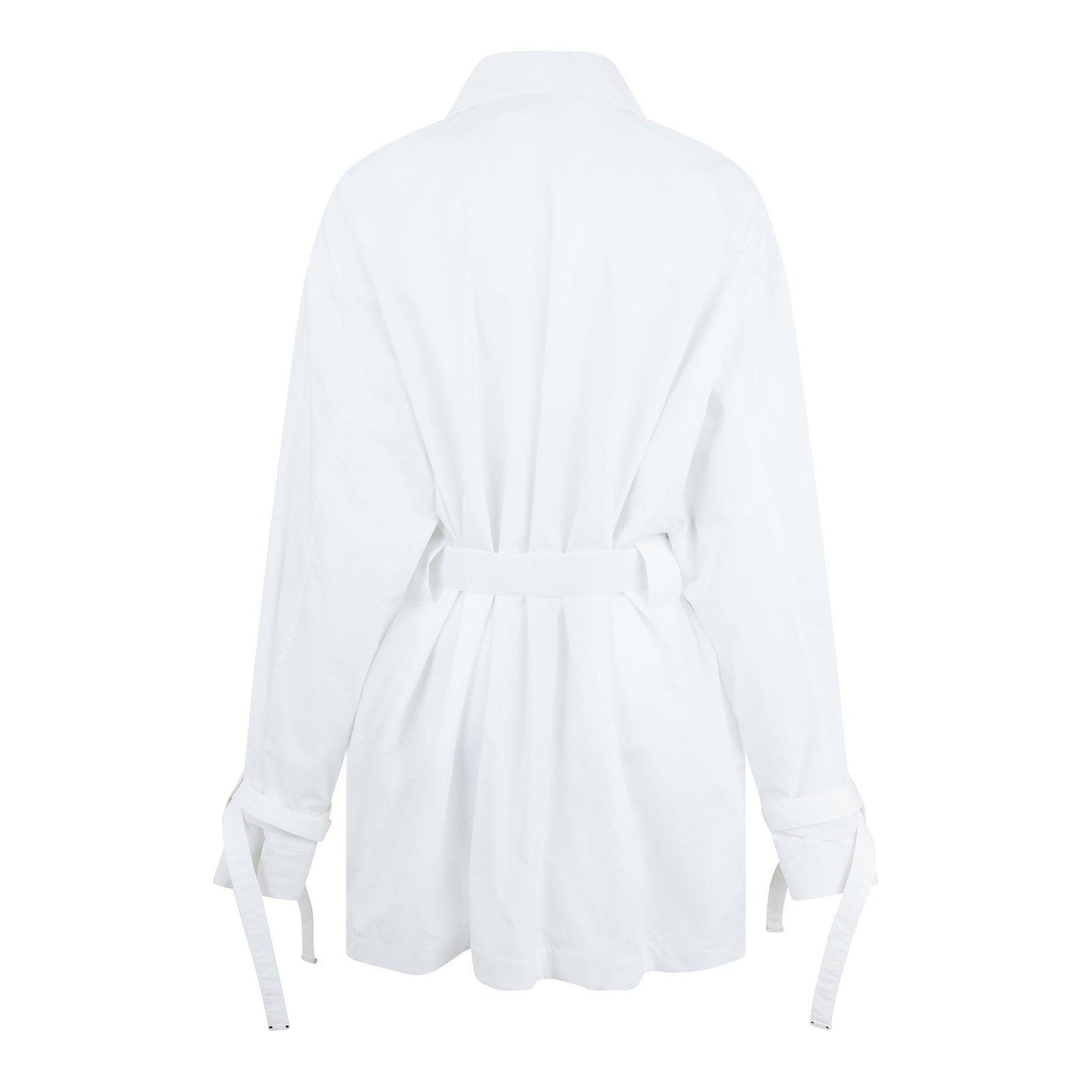 Short-Sleeve Cargo Shirt Dress, Poplin Fabric