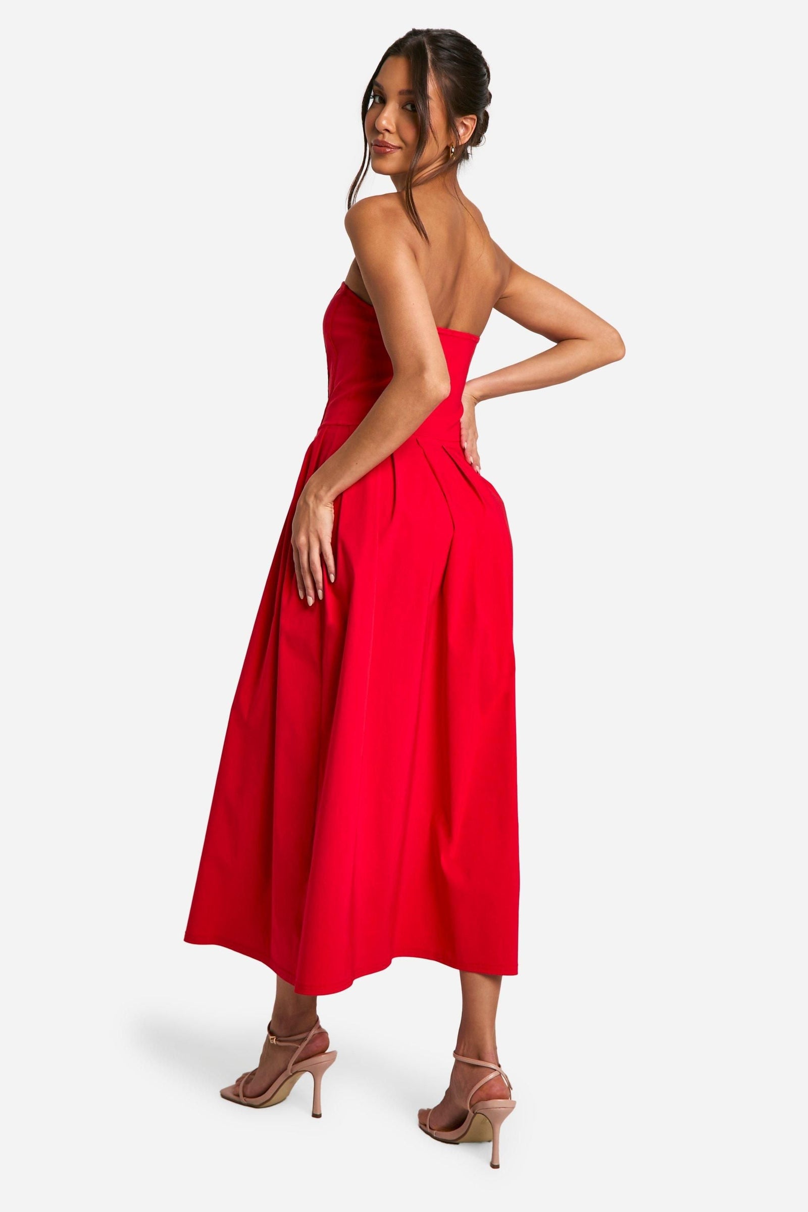 Bengaline Corset Skater Midaxi Dress