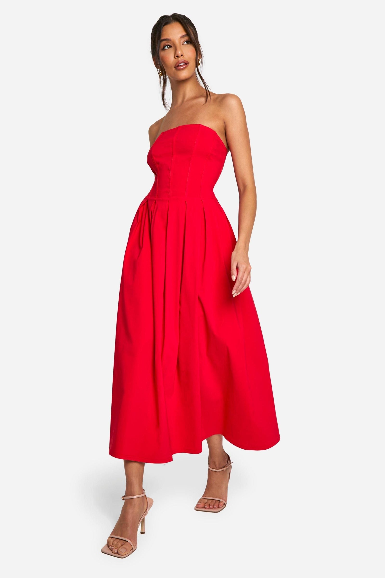 Bengaline Corset Skater Midaxi Dress