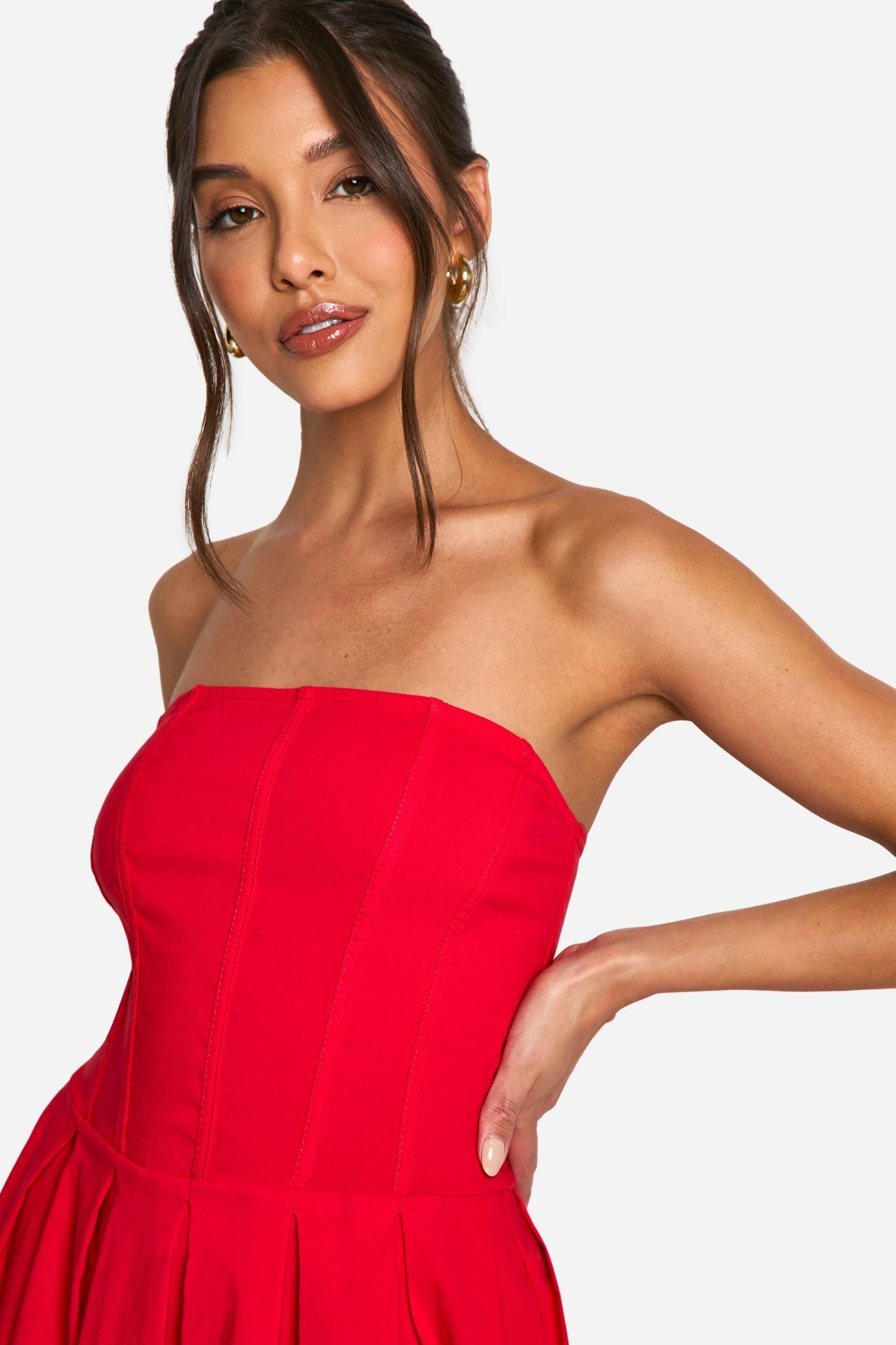 Bengaline Corset Skater Midaxi Dress