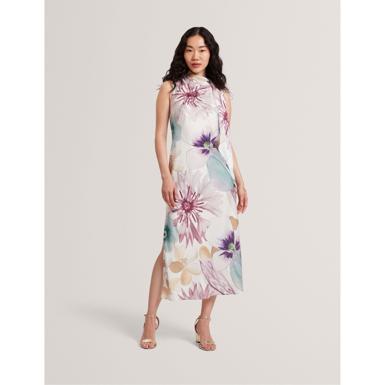 Tie Midi Slinky Dress