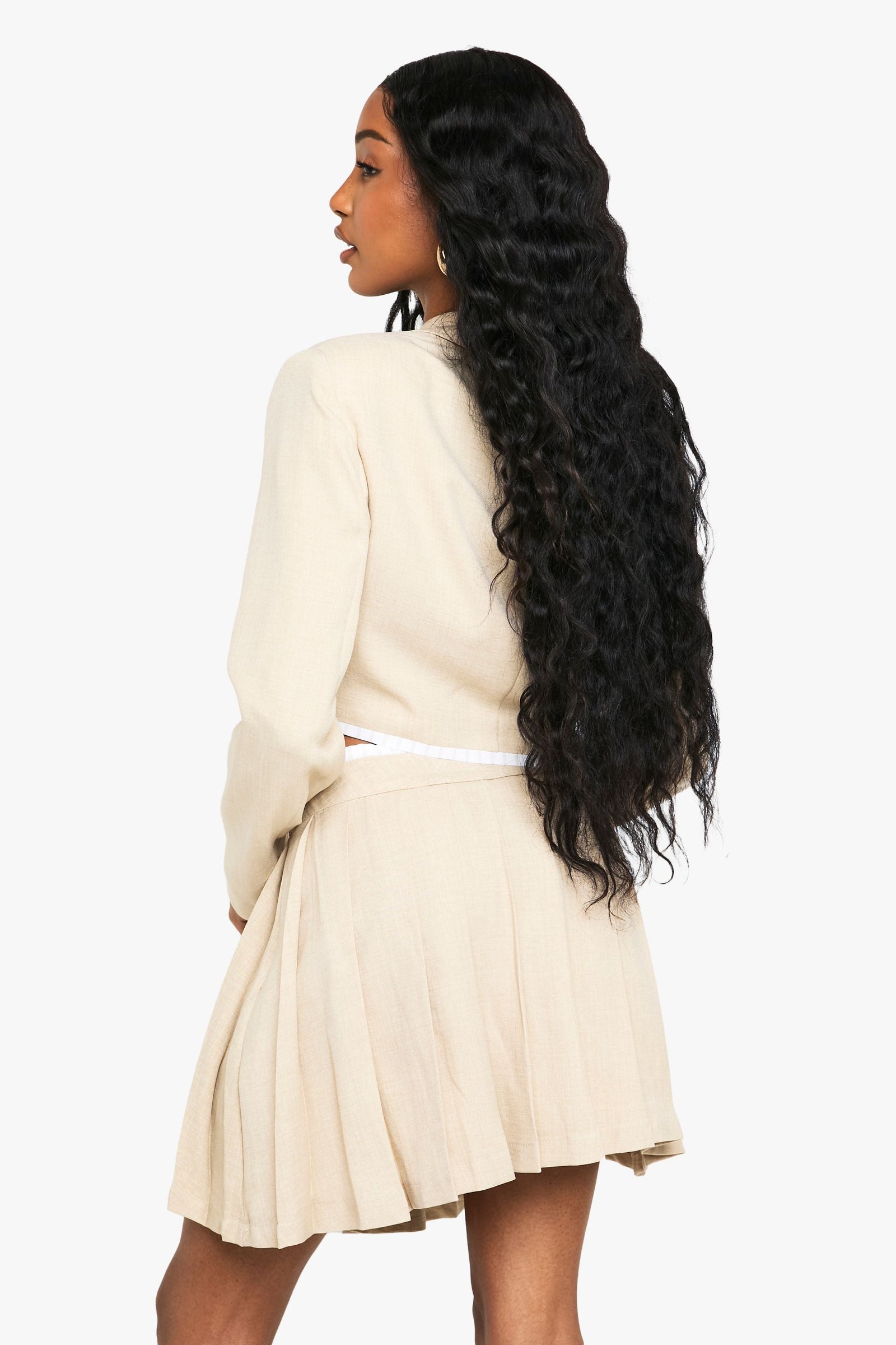 Tailored Woven Pleated Mini Skirt