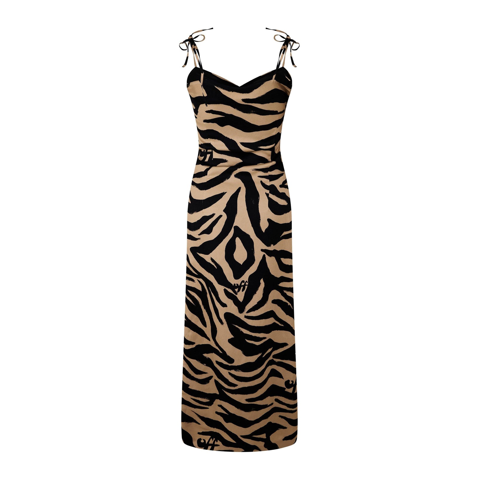 Zebra Print Midi Dress