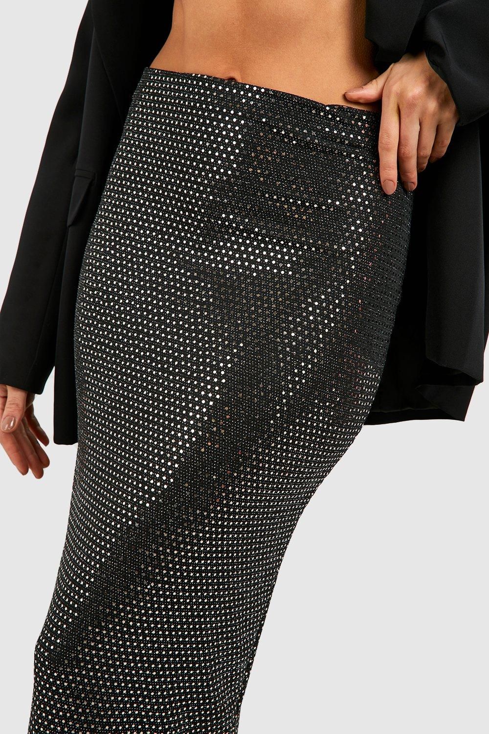 Sequin Maxi Slip Skirt