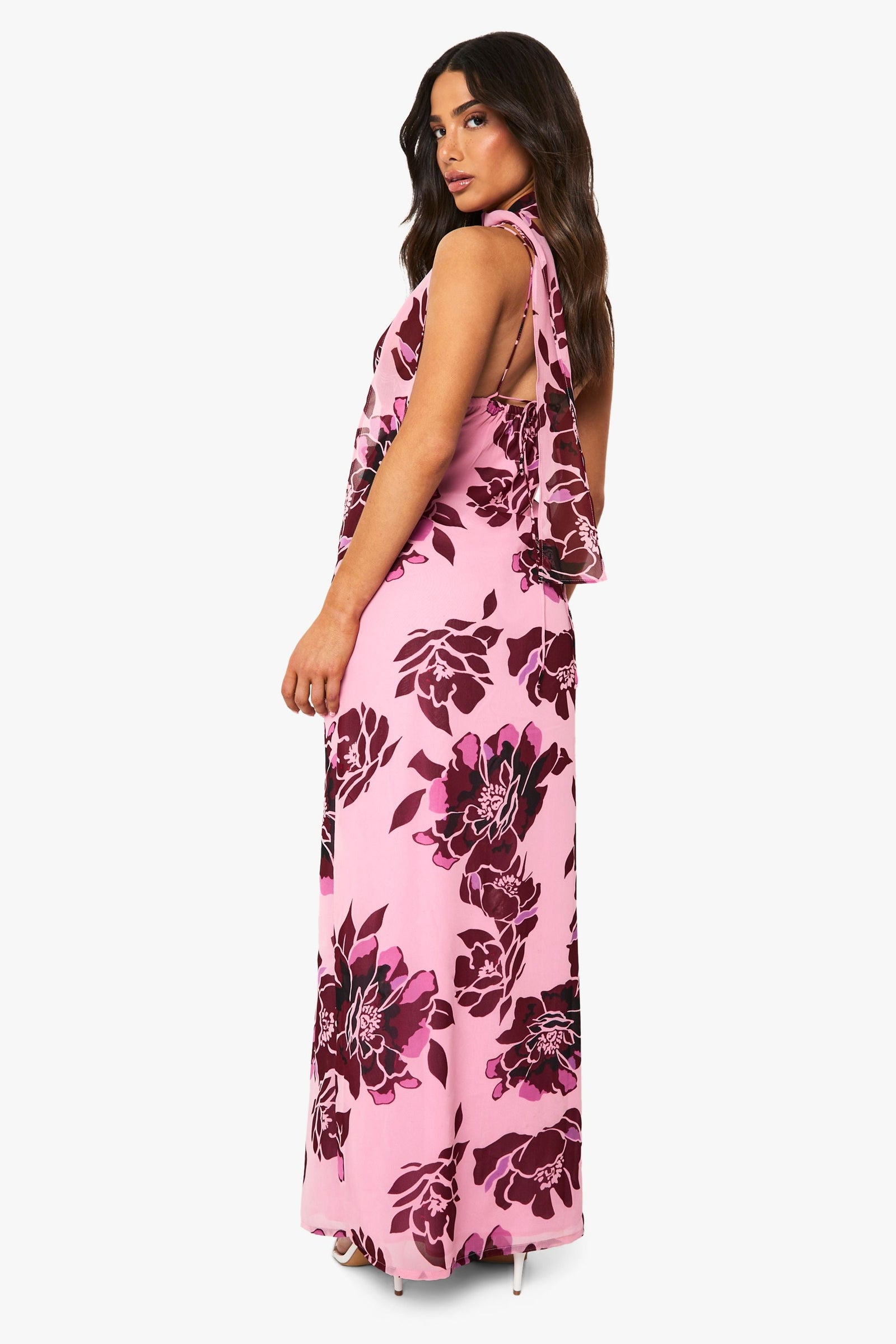 Petite Floral Cowl Neck Maxi Slip Dress
