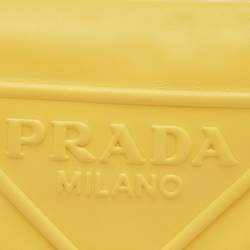 Prada Yellow/Black Leather Triangle Shoulder Bag