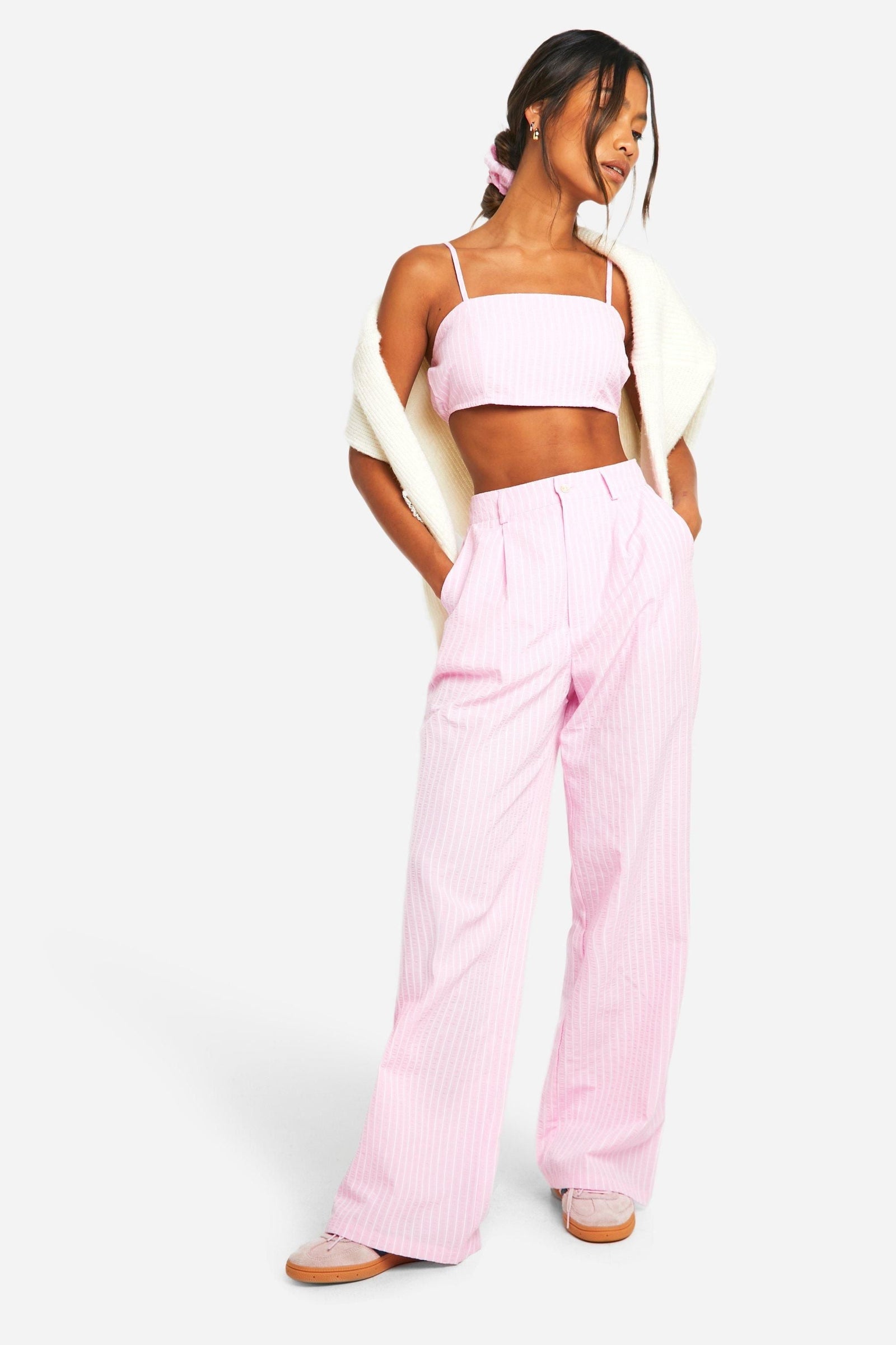 Stripe Bralet And Matching Hair Scrunchie Set