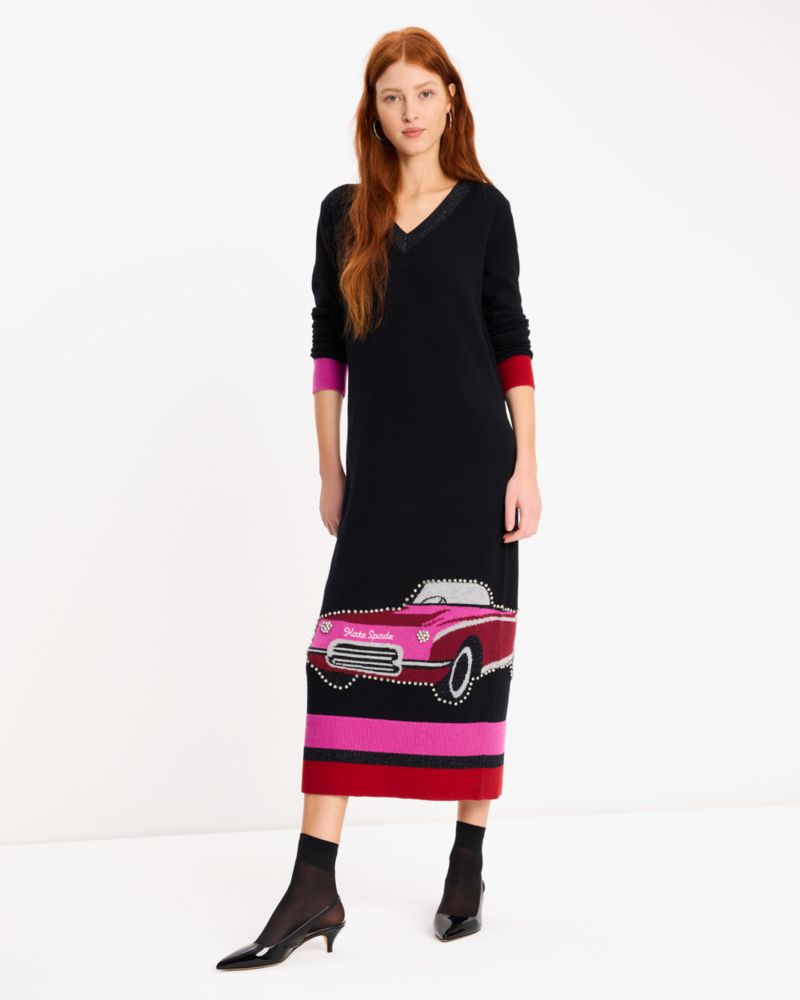 Embellished Car Sweater Dress