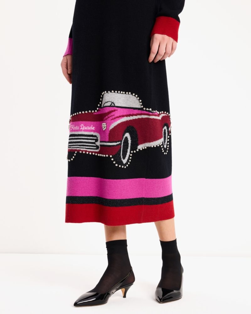 Embellished Car Sweater Dress