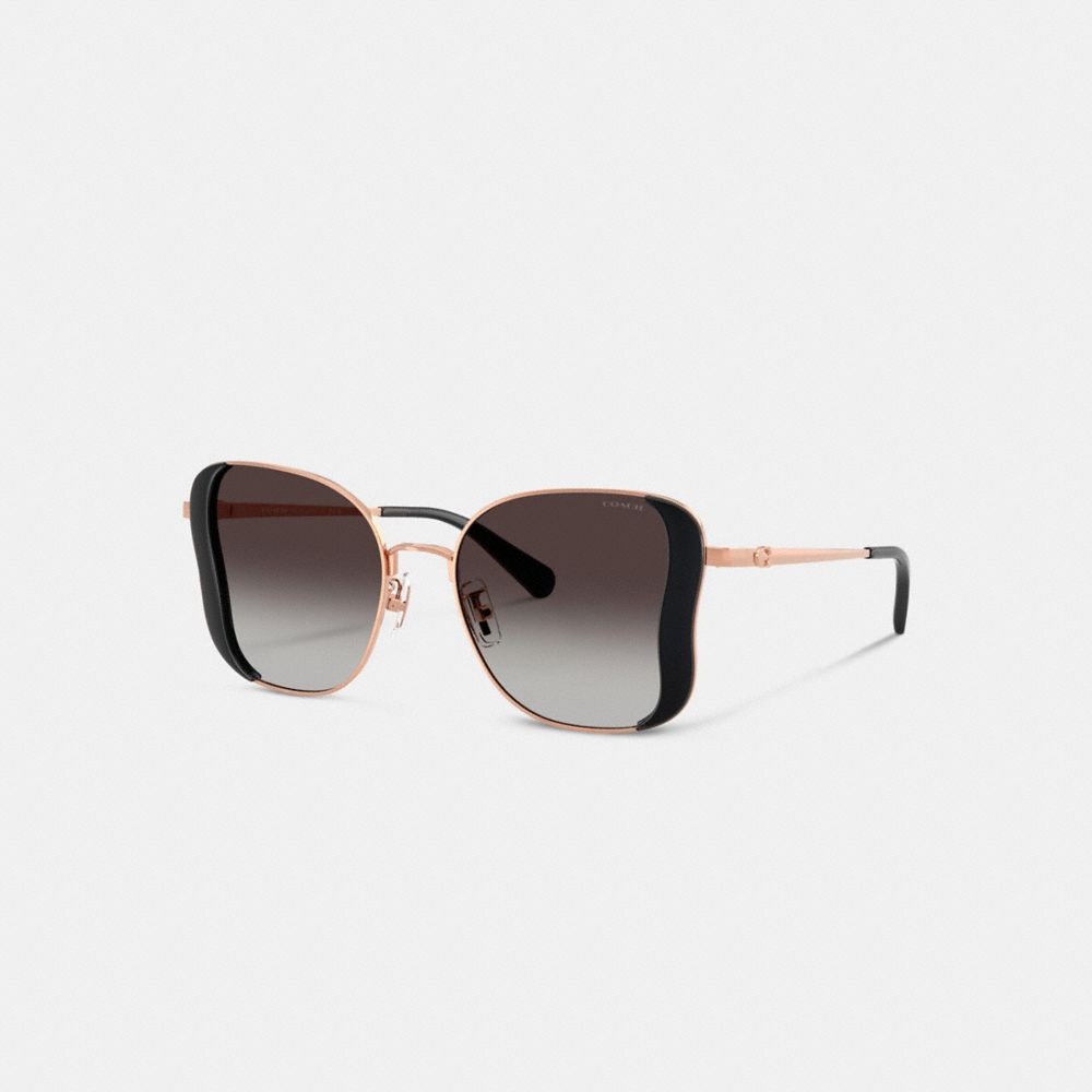 C Hardware Metal Butterfly Square Sunglasses