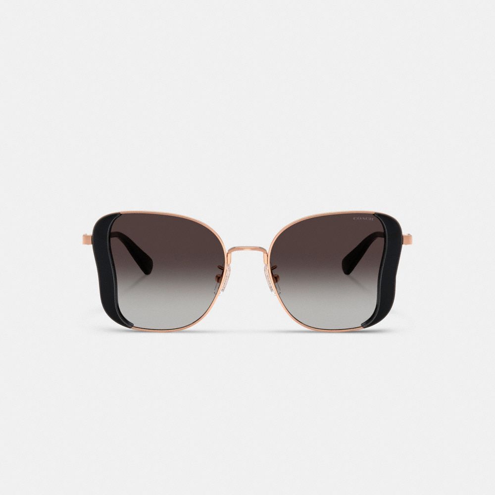 C Hardware Metal Butterfly Square Sunglasses