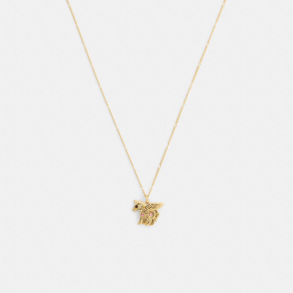 Brushed Pegasus Pendant Necklace